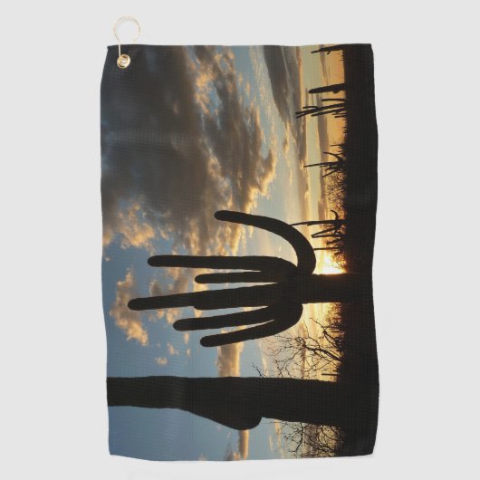 Saguaro Sunset II Arizona Golfhanddoek (Voorkant)