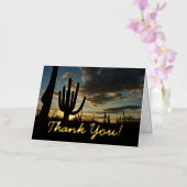 Saguaro Sunset II Arizona Hartelijk dank Folie Wenskaart (Orchidee)