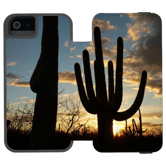 Saguaro Sunset II Arizona Incipio iPhone Portemonnee Hoesje (Agenda Open)