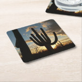 Saguaro Sunset II Arizona Kartonnen Onderzetters (Schuin)