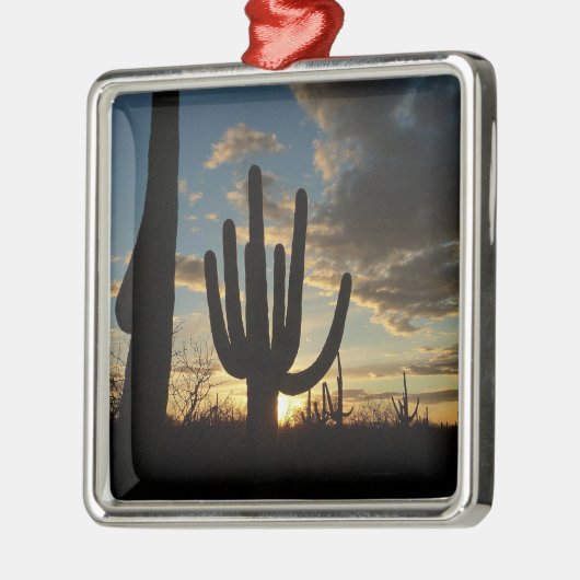 Saguaro Sunset II Arizona Metalen Ornament (Links)
