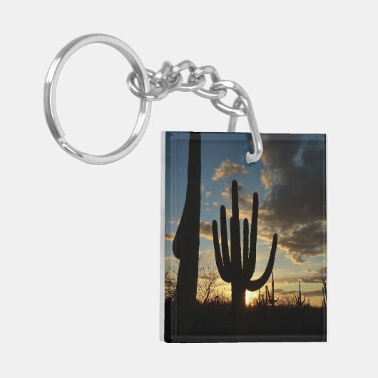 Saguaro Sunset II Arizona Sleutelhanger (Voorkant Links)