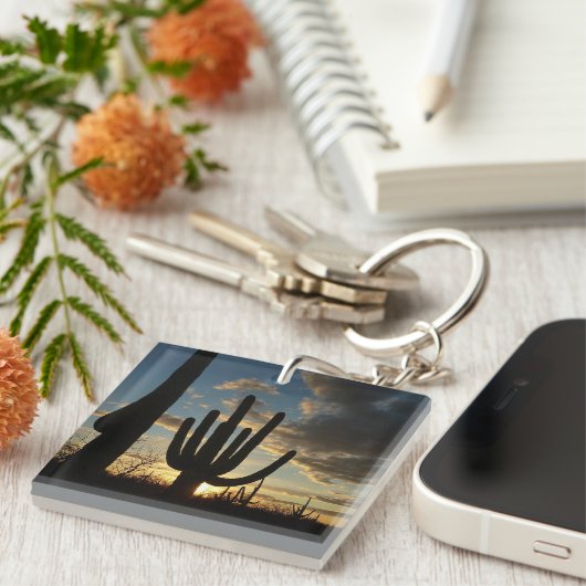 Saguaro Sunset II Arizona Sleutelhanger (Voorkant Rechts)