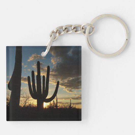 Saguaro Sunset II Arizona Sleutelhanger (Achterkant)