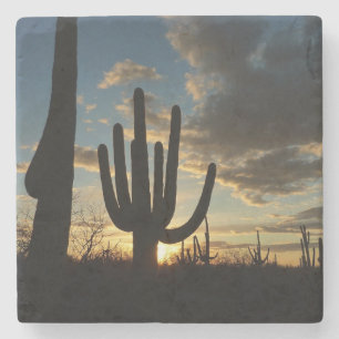 Saguaro Sunset II Arizona Stenen Onderzetter