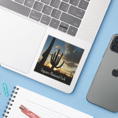Saguaro Sunset II Arizona Sticker (Laptop met iPhone)