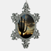 Saguaro Sunset II Arizona Tin Sneeuwvlok Ornament (Links)