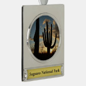 Saguaro Sunset II Arizona Verzilverd Banner Ornament (Rechts)