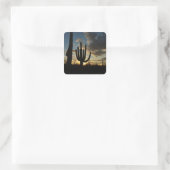 Saguaro Sunset II Arizona Vierkante Sticker (Tas)
