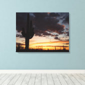 Saguaro Sunset III Arizona Canvas Afdruk (Insitu (Houten vloer))