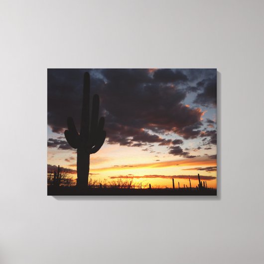 Saguaro Sunset III Arizona Canvas Afdruk (Voorkant)