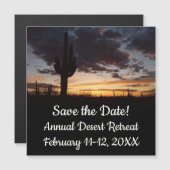 Saguaro Sunset III Arizona Desert Save the Date (Voorkant / Achterkant)