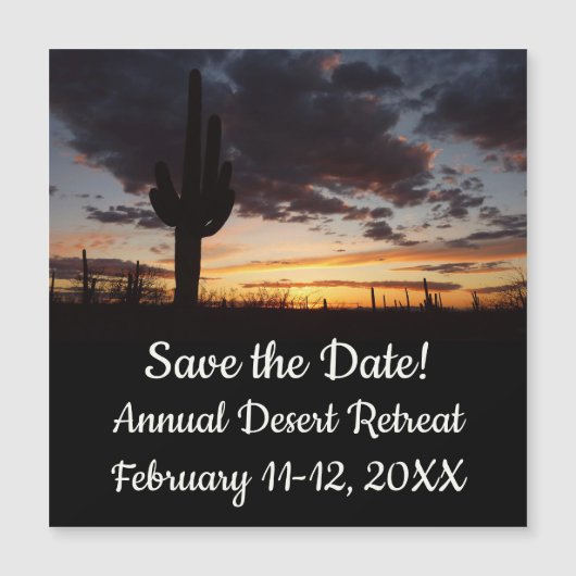 Saguaro Sunset III Arizona Desert Save the Date (Voorkant)