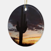 Saguaro Sunset III Arizona Keramisch Ornament (Links)