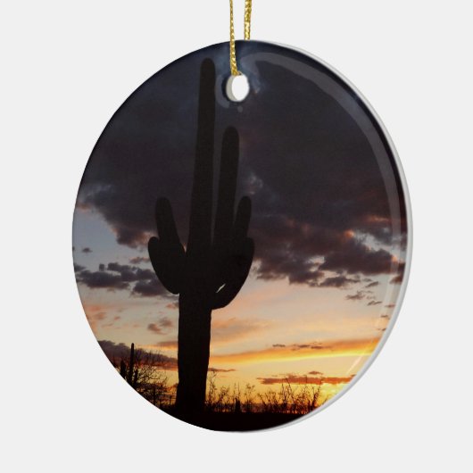Saguaro Sunset III Arizona Keramisch Ornament (Links)