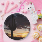 Saguaro Sunset III Arizona Papieren Bordje (Feest)