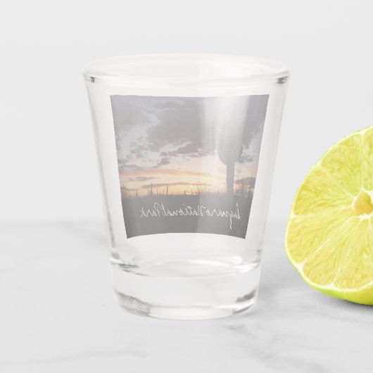 Saguaro Sunset III Arizona Shot Glas (Achterkant)