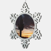 Saguaro Sunset III Arizona Tin Sneeuwvlok Ornament (Rechts)