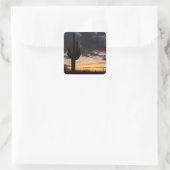 Saguaro Sunset III Arizona Vierkante Sticker (Tas)