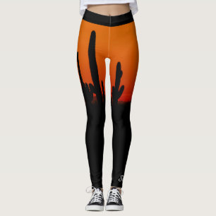 Saguaro Sunset Oranje en Black, gepersonaliseerde  Leggings