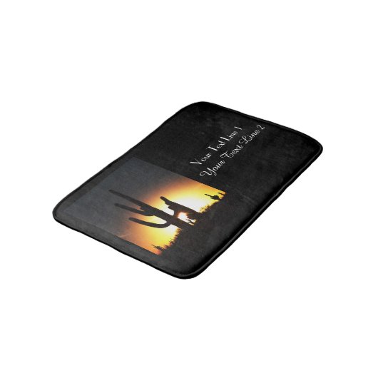 Saguaro Sunset Personalized Bath Mat (Gekanteld)