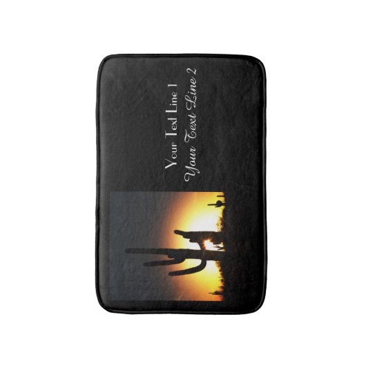 Saguaro Sunset Personalized Bath Mat (Voorkant Verticaal)