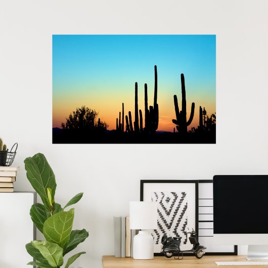 Saguaro Sunset Poster (Thuiskantoor)