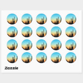 Saguaro Sunset Ronde Sticker (Vel)