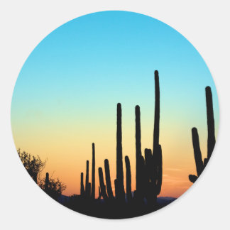 Saguaro Sunset Ronde Sticker