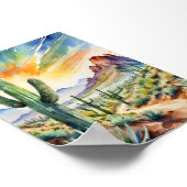 Saguaro Waterverf Kunstdruk Poster (Hoek)