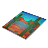 Saguaro - Zonneschilderkunst in het zuidwesten Tegeltje (Zijkant)