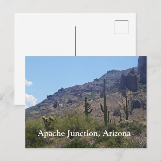 Saguaro's en bergen briefkaart (Voorkant / Achterkant)