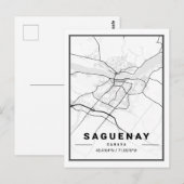 Saguenay Quebec Canada Travel City Map Briefkaart (Voorkant / Achterkant)