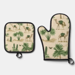 "Sahara Camel Keukenset" Ovenwant & Pannenlap Set