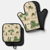 "Sahara Camel Keukenset" Ovenwant & Pannenlap Set (Voorkant / Achterkant)