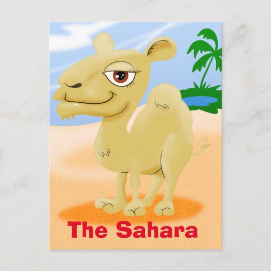 sahara Cartoon kameel Briefkaart (Voorkant)