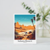 Sahara Desert Africa Travel  illustratie Briefkaart (Staand voorkant)