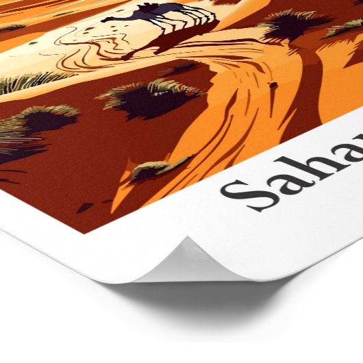 Sahara Desert Africa Travel  illustratie Poster (Hoek)