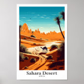 Sahara Desert Africa Travel  illustratie Poster (Voorkant)