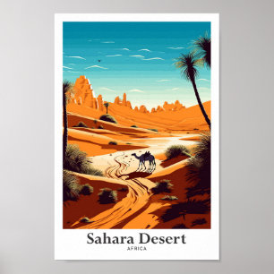 Sahara Desert Africa Travel  illustratie Poster