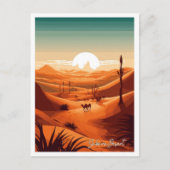 Sahara Desert Art vintage reisillustratie Briefkaart (Voorkant)