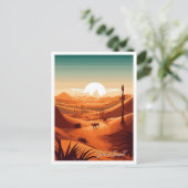 Sahara Desert Art vintage reisillustratie Briefkaart (Staand voorkant)