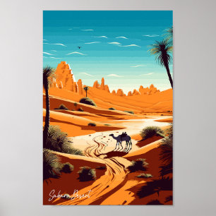 Sahara Desert Travel Art  Illustratie Poster