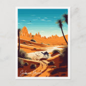 Sahara Desert vintage reisillustratie Briefkaart (Voorkant)