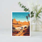 Sahara Desert vintage reisillustratie Briefkaart (Staand voorkant)