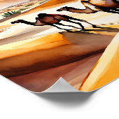 Sahara Desert Waterverf Art Print (Hoek)
