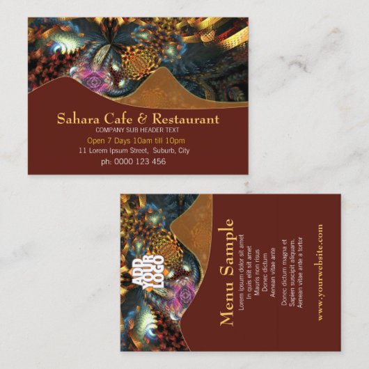 Sahara Hills Fractal Art Visitekaartjes (Voorkant / Achterkant)