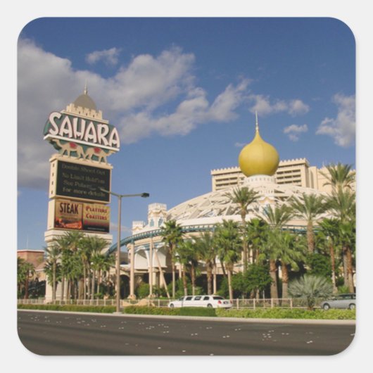  Sahara Hotel Las Vegas Vierkante Sticker (Voorkant)