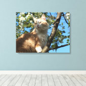 Sahara-kat in een schilderachtig schilderdoek canvas afdruk (Insitu (Houten vloer))