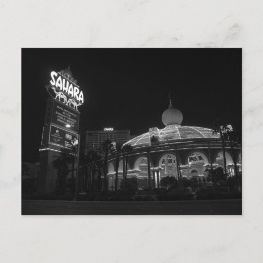 Sahara Las Vegas in zwart-wit Briefkaart (Voorkant)